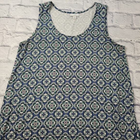 J. Jill Sleeveless Medallion with Border Dress size Medium - Picture 4 of 11